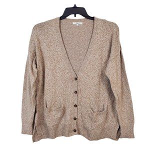 Madewell Landscape Cardigan Sweater L Beige Marled Pockets Button Front